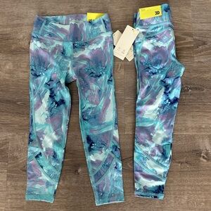 Lot of 2 All in Motion Colorful Kids Leggings Size XS (4-5) New with Tags